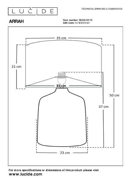 Настольная лампа Lucide Arrah 10553/81/73