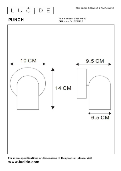 Спот Lucide Punch 13958/01/30