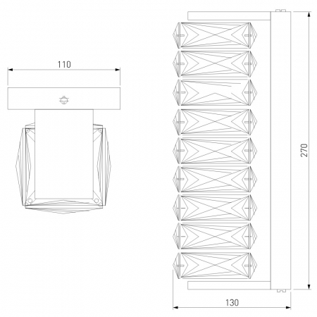 Eurosvet 40259 LED хром/ прозрачный хрусталь Strotskis
