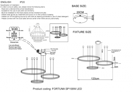 Crystal Lux FORTUNA SP158W LED GOLD