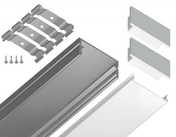 Алюминиевый накладной профиль Ambrella Light Alum Profile GP2001AL