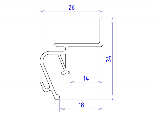 Алюминиевый профиль Ambrella Light Alum Profile GP4100BK