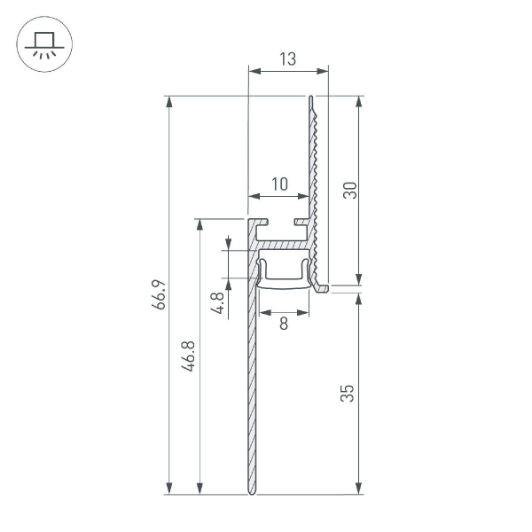 Профиль Arlight PLINTUS-FANTOM-H35-2000 BLACK 043665