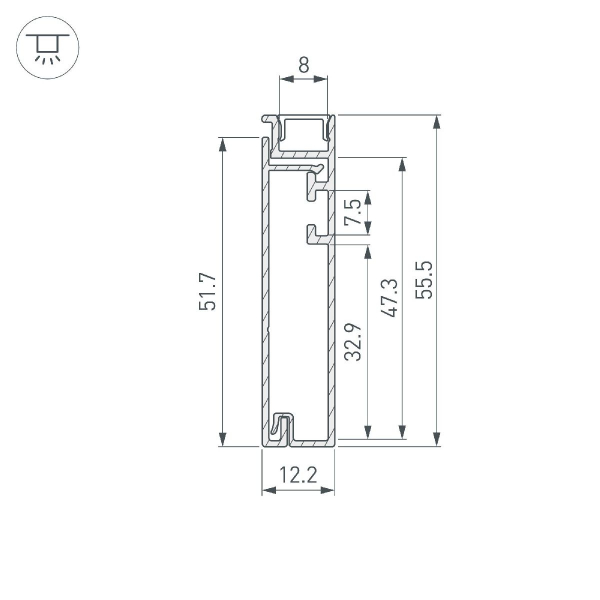 Профиль Arlight PLINTUS-H55-2000 BLACK 045442