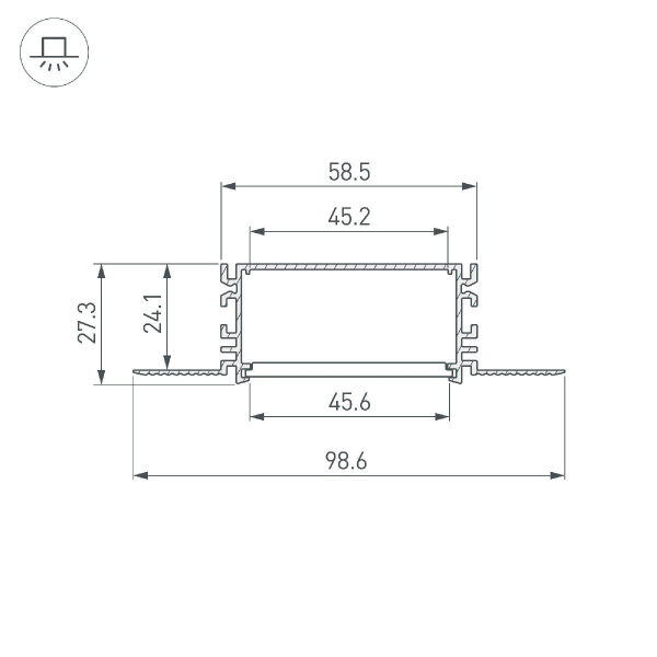 Профиль Arlight FANTOM-BENT-W49-TOP-2000 ANOD 046429