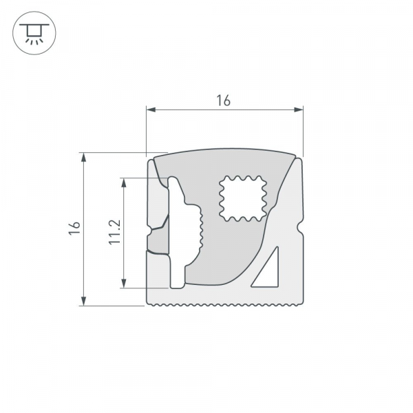 Силиконовый профиль Arlight WPH-FLEX-1616-SIDE-S11-50m WHITE 040831(1)