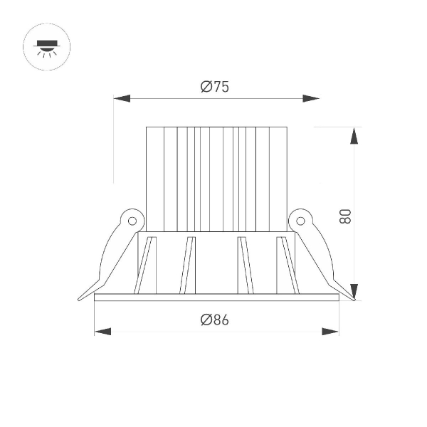 Встраиваемый светильник Arlight MS-FOGGY-BUILT-R86-10W Day4000 (WH, 36 deg, 230V) 039068