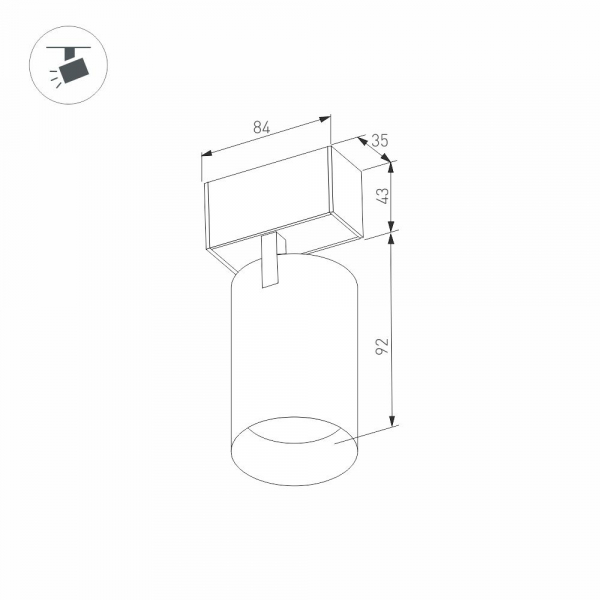 Трековый магнитный светильник Arlight MAG-SPOT-45-R85-7W Day4000 (WH, 24 deg, 24V, DALI) 046585