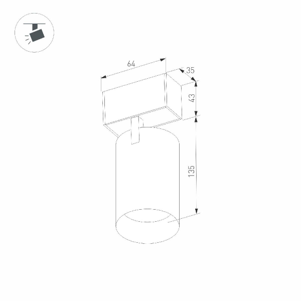 Трековый магнитный светильник Arlight MAG-SPOT-45-R85-12W Day4000 (WH, 36 deg, 24V, DALI) 046590