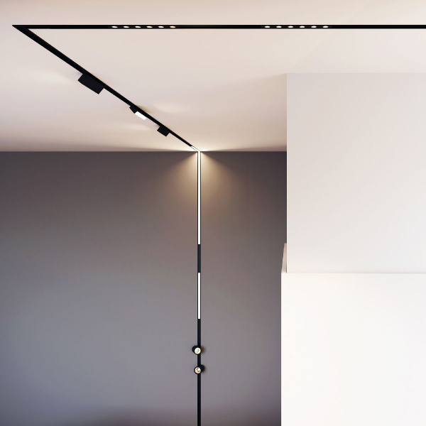 Трековый магнитный светильник Arlight MAG-FLAT-25-L600-18W Day4000 (BK, 100 deg, 24V, DALI) 046334