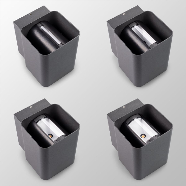 Уличный настенный светильник Arlight LGD-WALL-VARIO-S104x129-2x6W Day4000 (BK, 1-80 deg) 046428