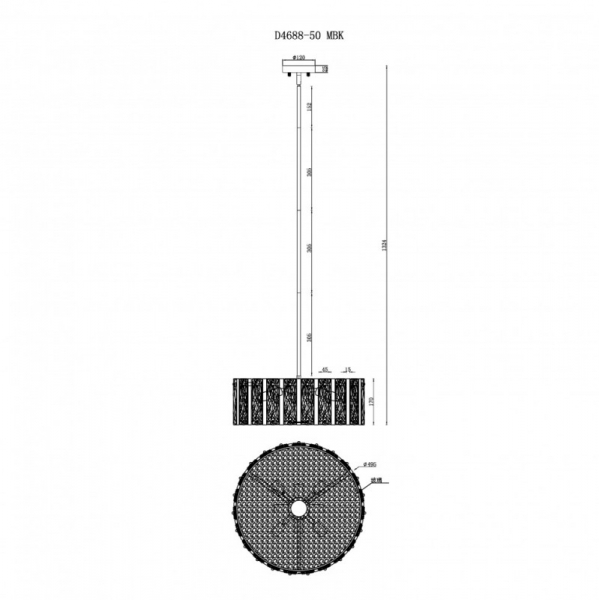 Подвесная люстра iLamp Panorama D4688-50 MBK