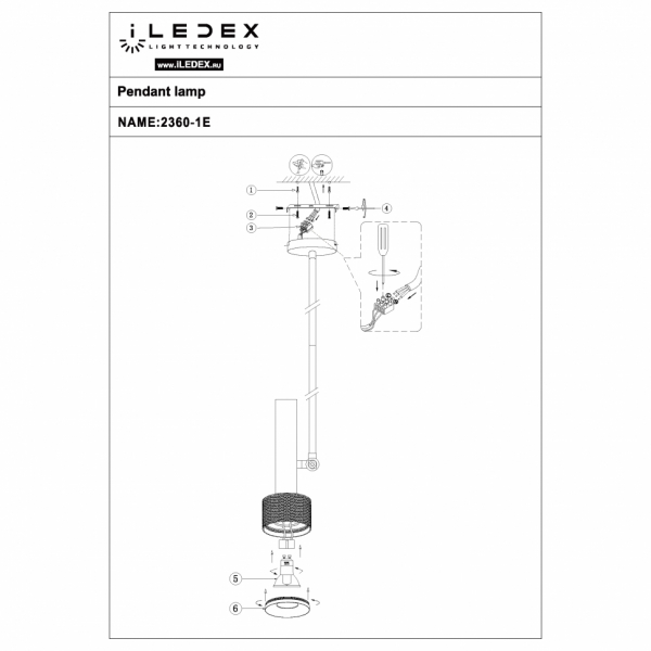 Подвесной светильник iLedex Delta 2361-1 BK+GRP