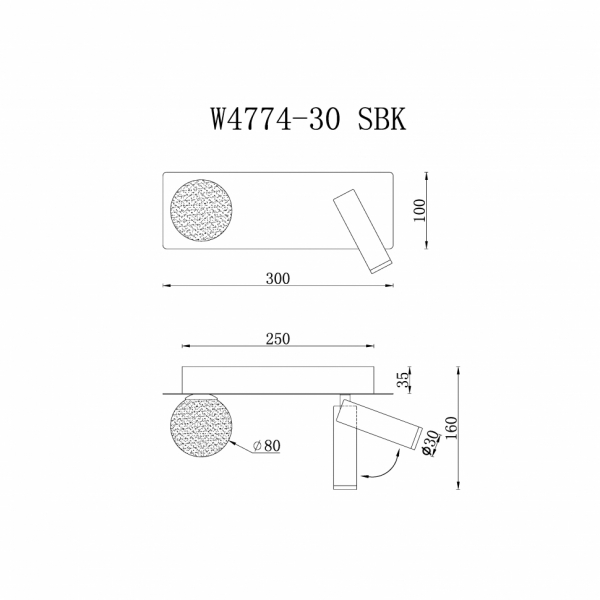 Настенный светильник iLedex Telescope W4774-30 SBK