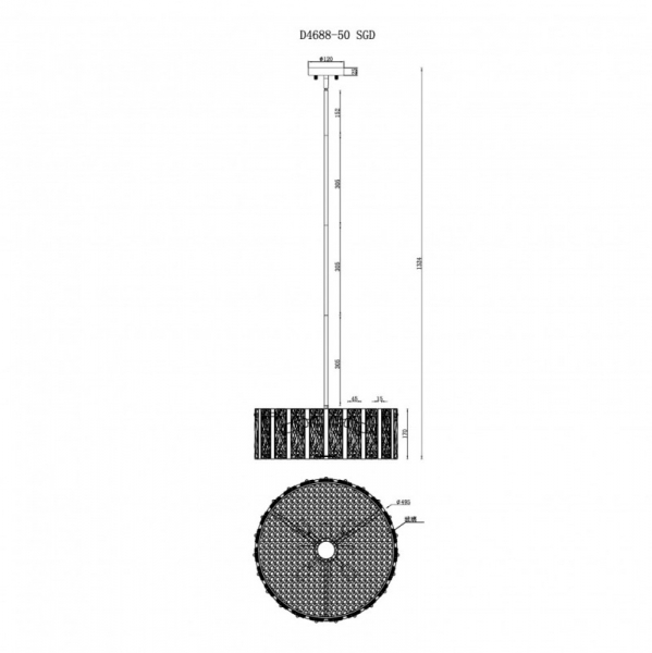 Подвесная люстра iLamp Panorama D4688-50 SGD