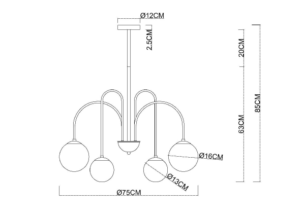 Люстра на штанге Arte Lamp Mebsuta A1675LM-8BK