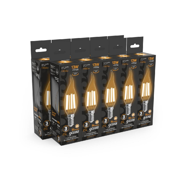 Лампа светодиодная Gauss Filament E14 13W 2700K 104801113