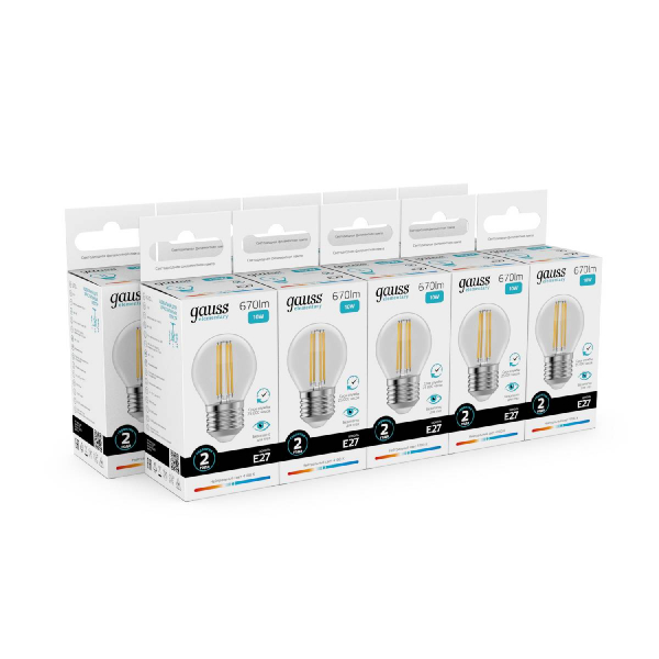 Лампа светодиодная Gauss Filament Elementary E27 10W 4100K 52220
