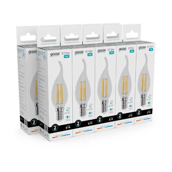 Лампа светодиодная Gauss Filament Elementary E14 10W 4100K 42120