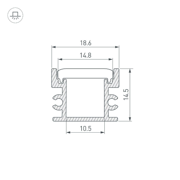 Профиль Arlight FLOOR18-H15-3000 ANOD BLACK 045672