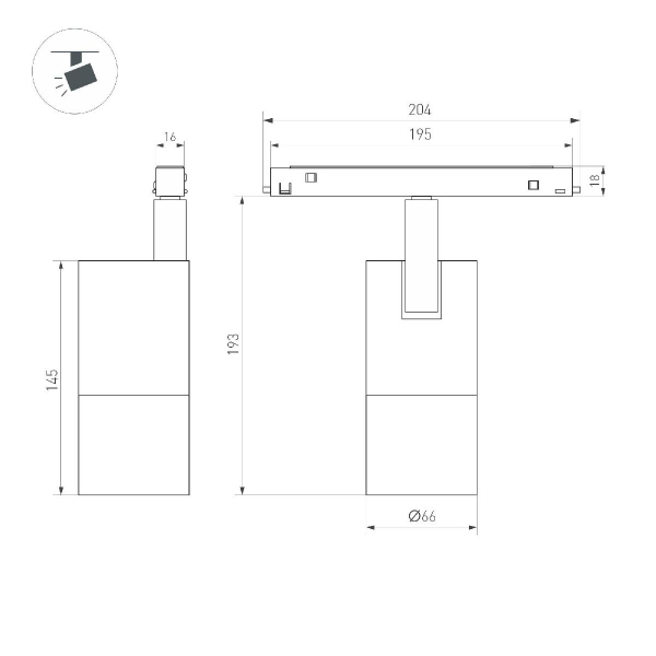 Трековый магнитный светильник Arlight MAG-ORIENT-SPOT-ZOOM-R65-15W Warm3000 048665