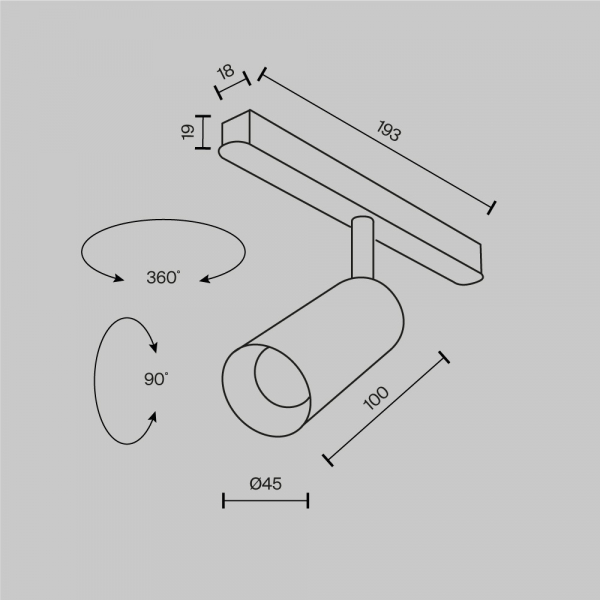 Трековый магнитный светильник Maytoni Technical Magnetic track system Exility Focus LED TR032-2-5W4K-M-BW
