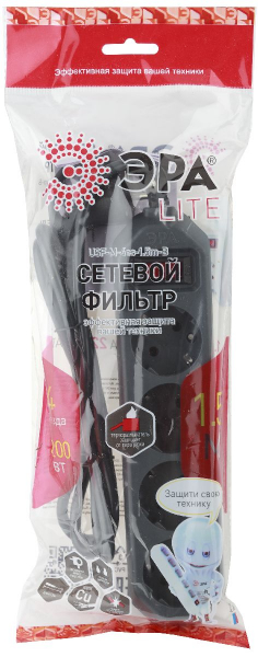 Сетевой фильтр Эра USF-M-4es-1.5m-B Б0019740