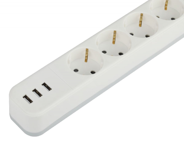 Сетевой фильтр Эра USF-4es-3m-3xUSBA-W Б0059569