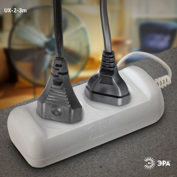 Удлинитель электрический Эра UX-2-3m Б0038558