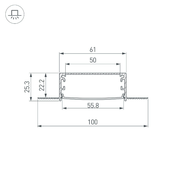 Профиль Arlight LINIA60-FANTOM-3000 ANOD 046410