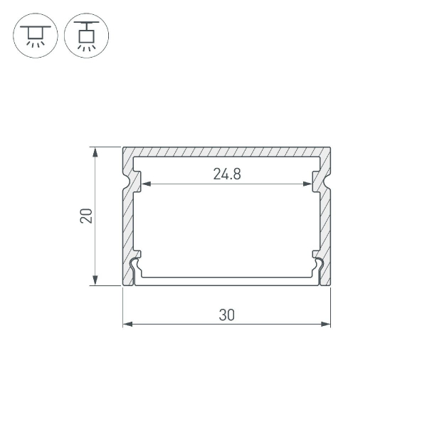 Профиль Arlight LINE-3020-2000 ANOD 046962