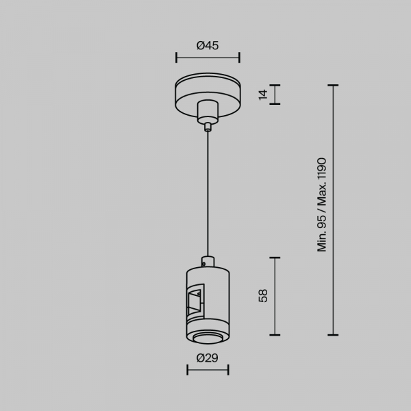 Подвес тросовый одинарный Maytoni Flarity TRA157SW-S1-B