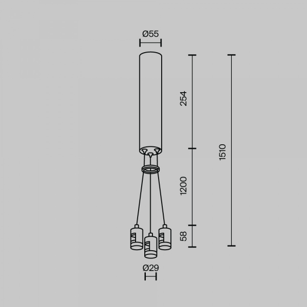 Подвесной набор для шинопровода Maytoni Flarity TRA154SW-BB-R-BS