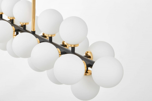 Люстра на штанге Lumina Deco Marsiada LDP 6033-24 BK+GD