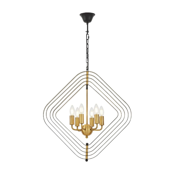 Подвесная люстра Lumina Deco Crulia LDP 8005-6 BK+MD