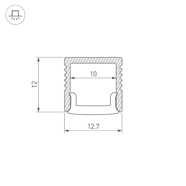 Профиль Arlight FANTOM-BENT-W12-SIDE-2000 ANOD 040326(1)