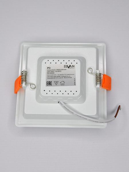 Встраиваемый светильник Elvan VLS-106SQ-6W-NH-Wh