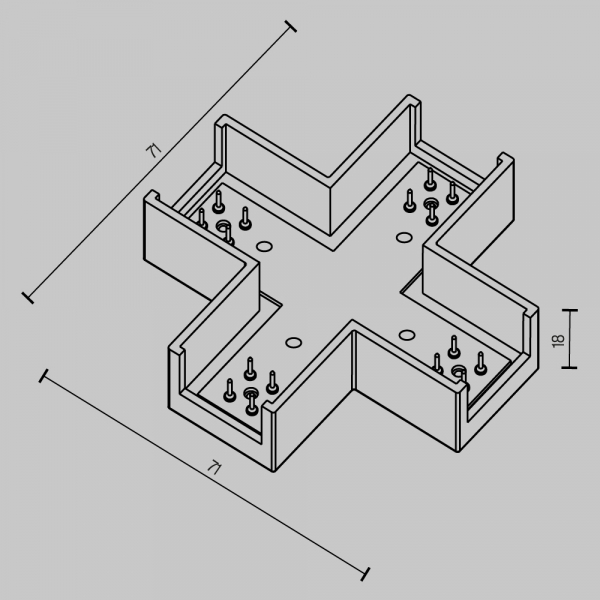 Коннектор питания X-образный Maytoni Elasity TRA160CX-11B