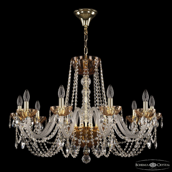 Подвесная люстра Bohemia Ivele Crystal 5402/10/300 G Amber/M-1H