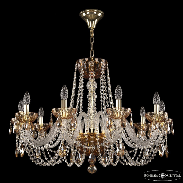 Подвесная люстра Bohemia Ivele Crystal 5402/10/300 G Amber/M-1H K721