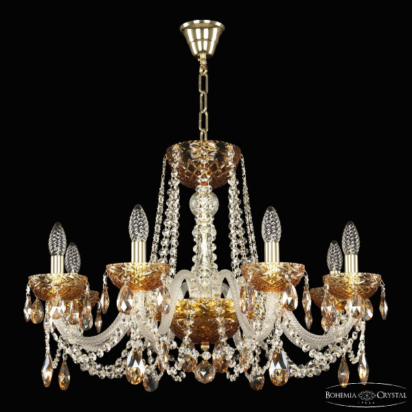 Подвесная люстра Bohemia Ivele Crystal 5402/8/240 G Amber/M-1F K721