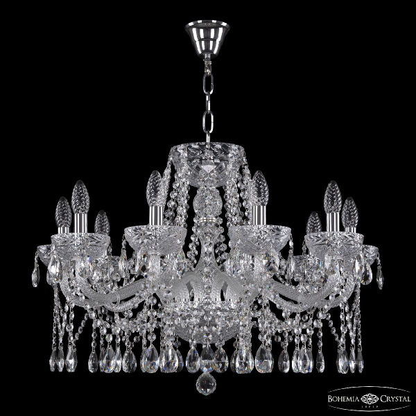 Подвесная люстра Bohemia Ivele Crystal 5413/10/240 Ni Clear/M-1F