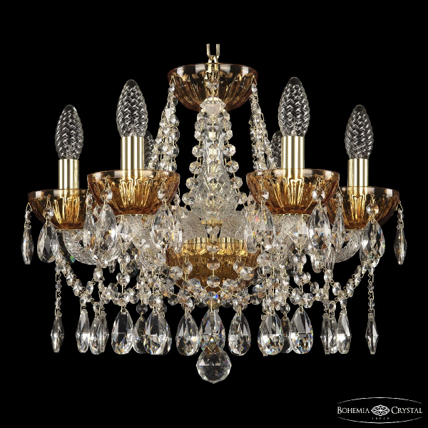 Подвесная люстра Bohemia Ivele Crystal 5413/6/141 G Amber/M-1H