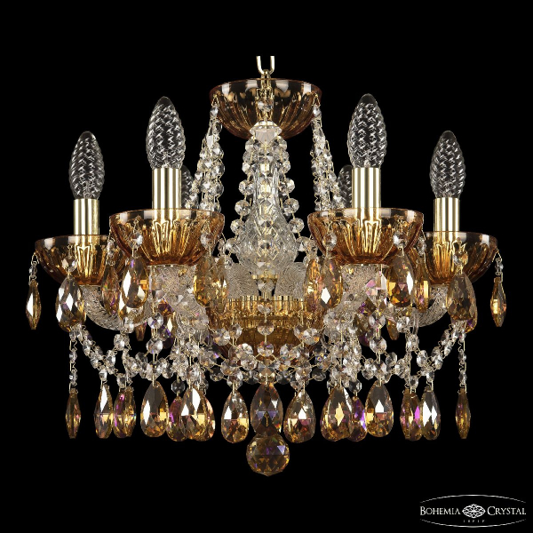 Подвесная люстра Bohemia Ivele Crystal 5413/6/141 G Amber/M-1H K777