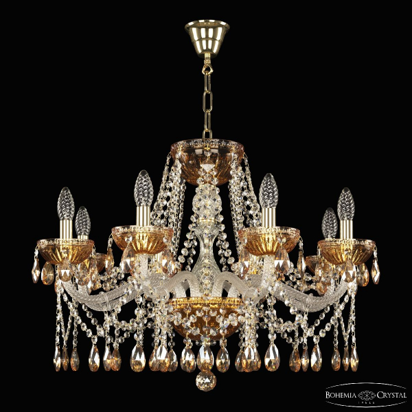 Подвесная люстра Bohemia Ivele Crystal 5413/8/240 G Amber/M-1G K721