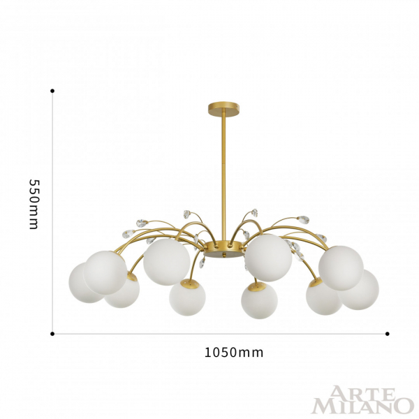Люстра на штанге Arte Milano Neapolis 273802/10 GD