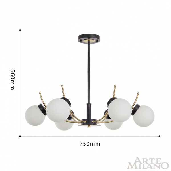 Люстра на штанге Arte Milano Neapolis 276169/6 BK/GD