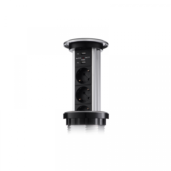 Сенсорный блок розеток LK (3 секции и 2 USB) Mebax 00-00001183