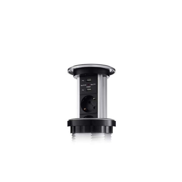 Сенсорный блок розеток LK (3 секции и 2 USB) Mebax 00-00001183