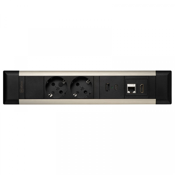 Блок розеток 41T (2 секции, USB + type C + RJ45 + HDMI) Mebax 00-00002593